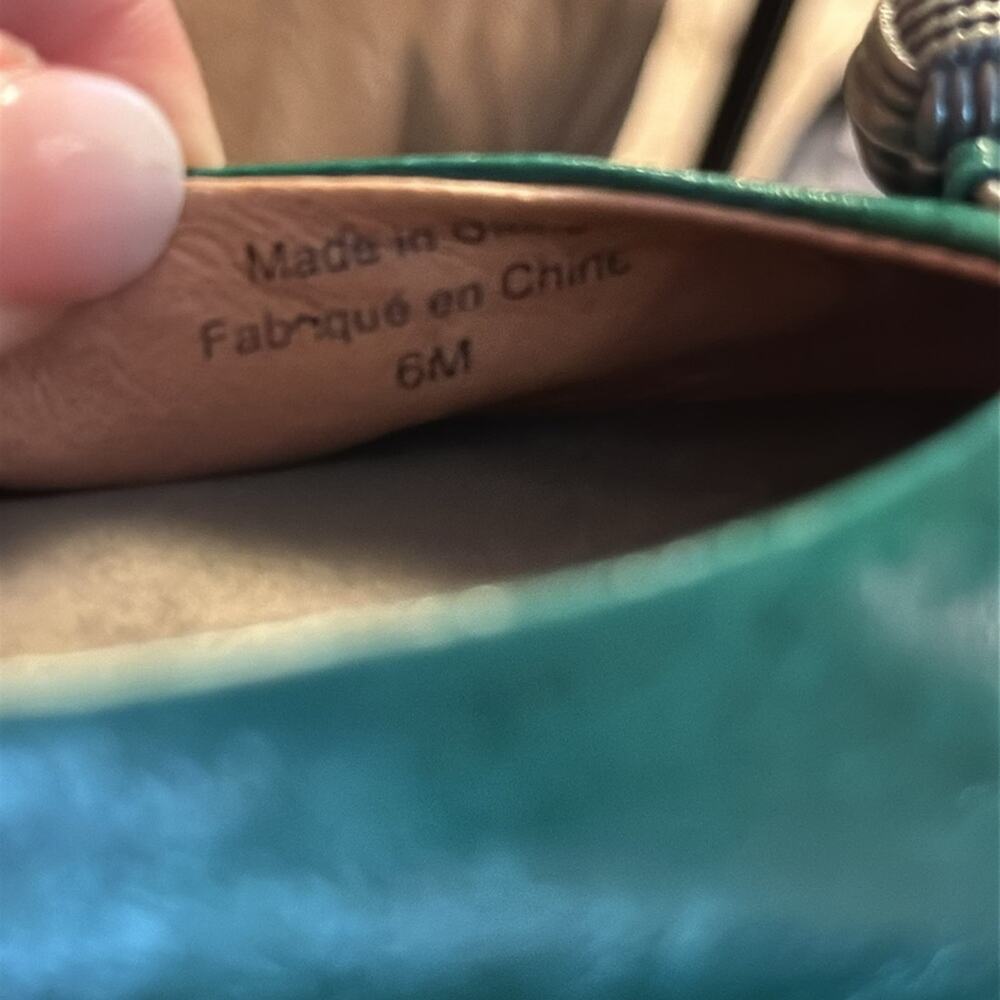 Pilcro and the Letterpress Green Leather Ballet Flats size 6 - Picture 6 of 7